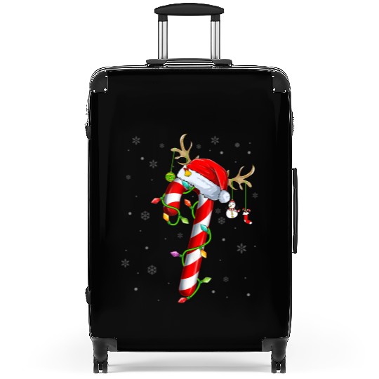 Candy Cane Crew Santa Christmas Lights Xmas Suitcases