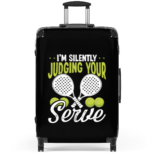 Paddle Tennis Player Match Silently Judging Serve Suitcases