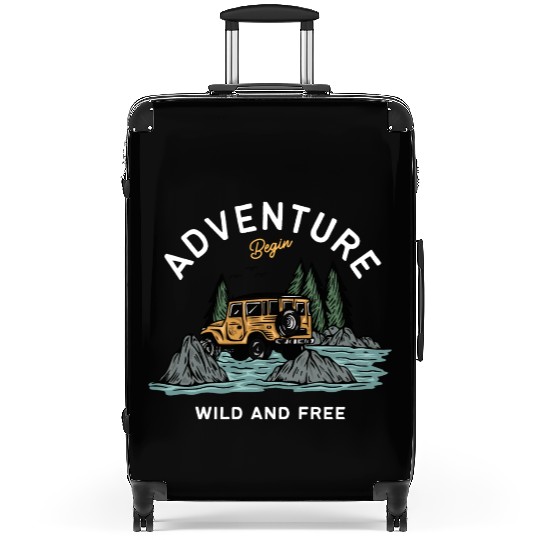 Light Blue Illustration Adventure Suitcases