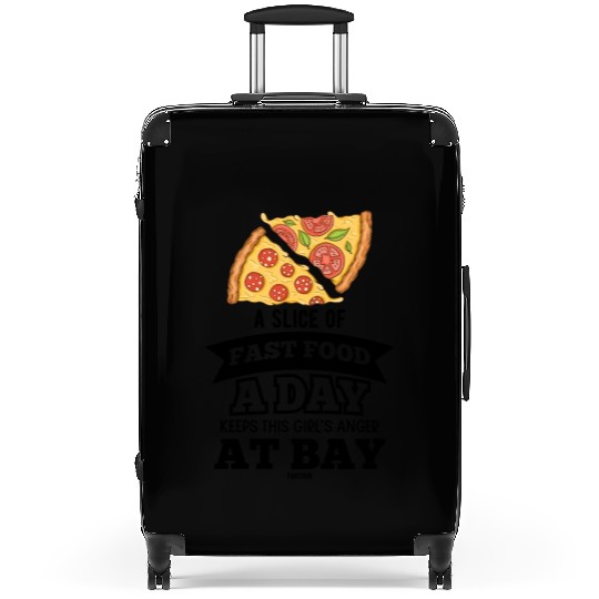 funny saying for Pizza Women Girls Suitcases