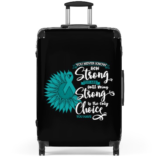 Cervical Cancer Awareness Month Teal Sunflower Suitcases
