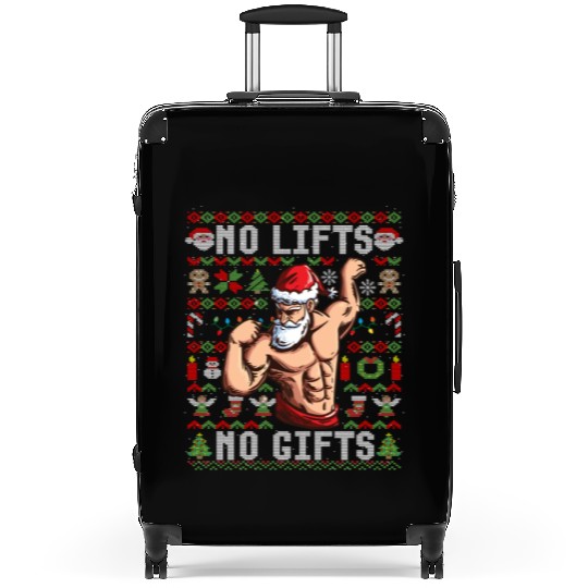 Funny No Lifts No Gifts Ugly Christmas Workout Suitcases