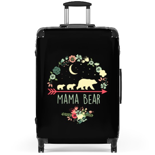 Floral Mama Bear With 2 Cubs Suitcases