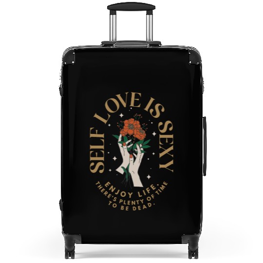 Self-Love Is Sexy Retro Flowers Motivational Suitcases