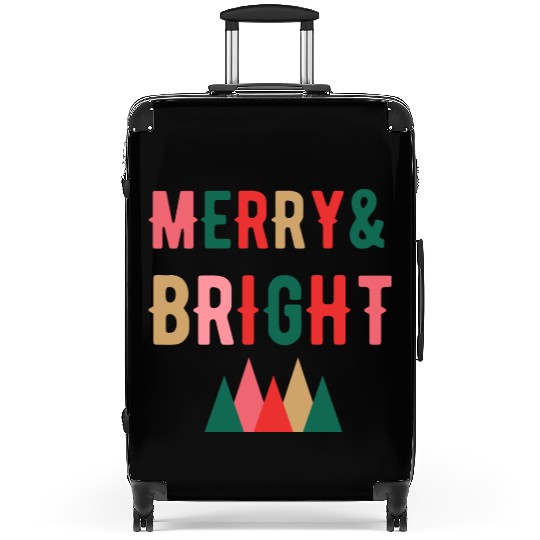 Merry and Bright Christmas tree Suitcases
