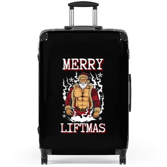 Merry Liftmas Muscular Gym Santa Claus Xmas Suitcases