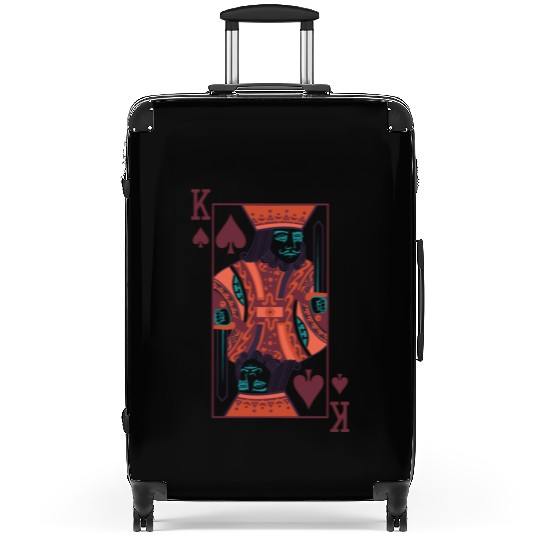 Matching Couple King And Queen Funny Heart Cards Suitcases
