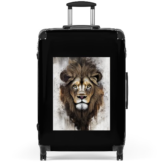 Painted Lion face Suitcases