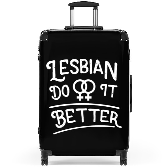 LGBT Gay Pride Lesbian Lesbians Do It Better white Suitcases
