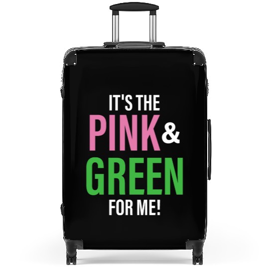 It's The Pink and Green For Me Sorority Suitcases