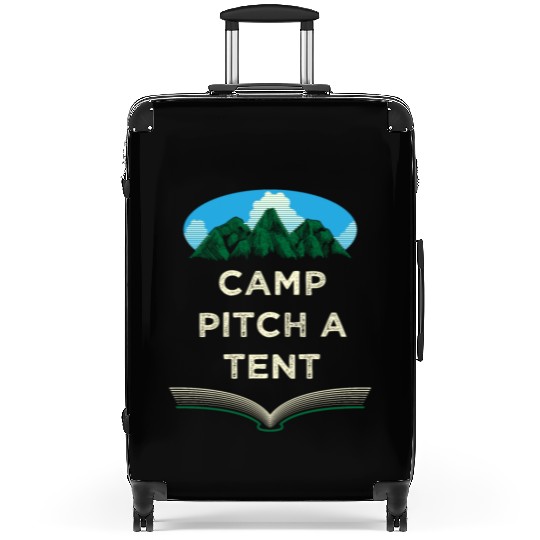 Camp Pitch a Tent Summer Camping Tropical Camper W Suitcases