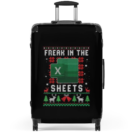 Freak In The Sheets Excel Ugly Christmas Sweater Suitcases