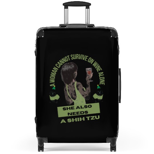 shih tzu gift shih tzu art chinese lion dog design Suitcases
