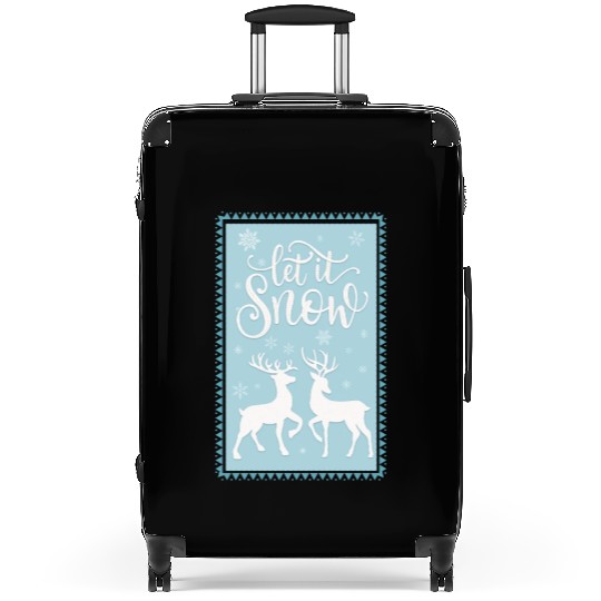 Let it snow with lovely deer couple Suitcases