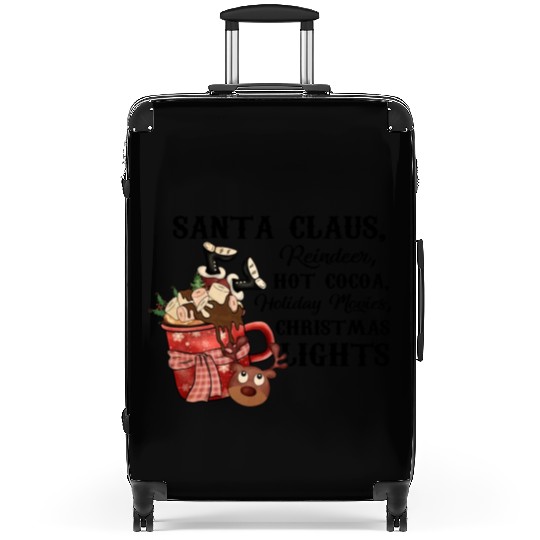 Santa Claus Reindeer Hot Cocoa Holiday Movies Suitcases