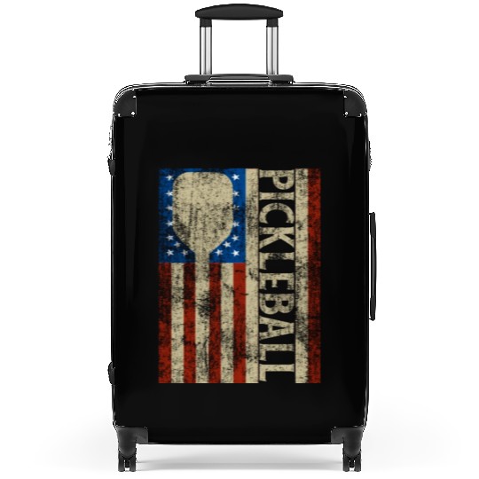 Pickleball American Flag Great Vintage Pickleball Suitcases