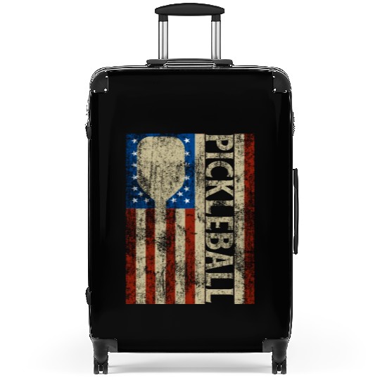 Pickleball American Flag Great Vintage Pickleball Suitcases
