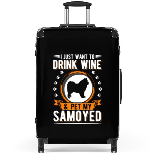 Samoyed And Wine Sled Dog Suitcases