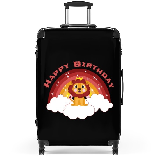 Happy Birthday Rainbow Lion Clouds Star Gift Idea Suitcases