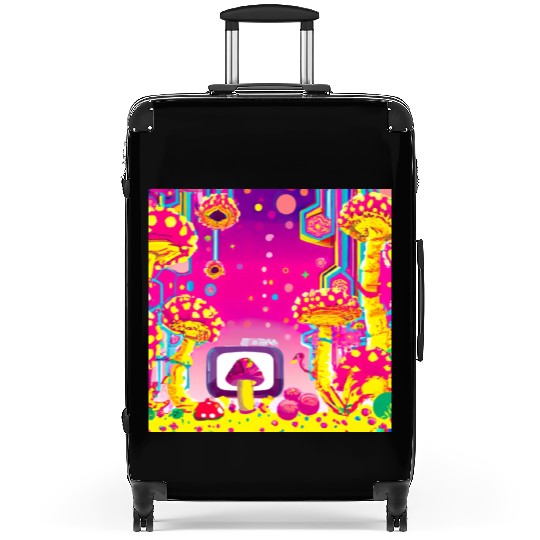 Psychedelic Video Game Fantasy World Suitcases