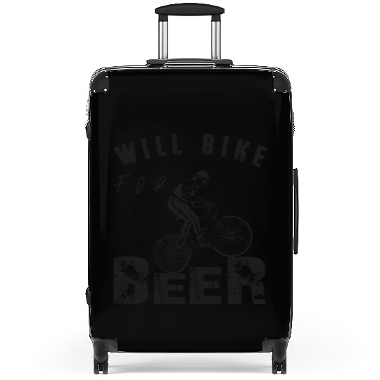 Will Bike for Beer Funny for Bike Lovers Cycling Suitcases