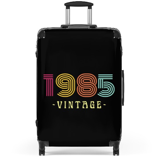 Neon Rainbow Retro Birthday Year Vintage 1985 Suitcases