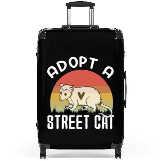 Adopt A Street Cat Funny Opossum Vintage Suitcases
