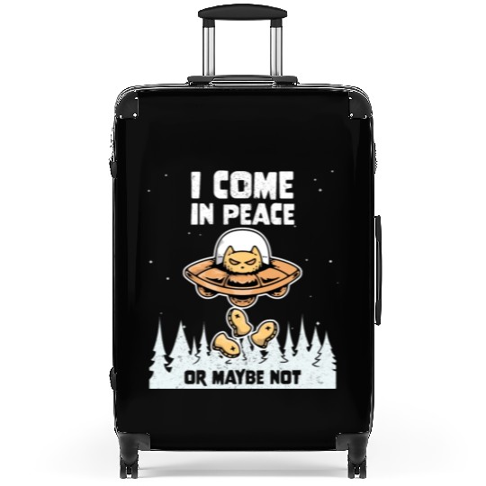 Alien Galaxy Cat Lover Come In Peace Or Maybe Not Suitcases