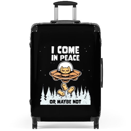 Alien Galaxy Cat Lover Come In Peace Or Maybe Not Suitcases