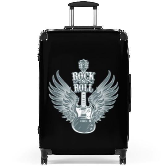 Rock N Roll Angel Wings Music Guitar Player Suitcases