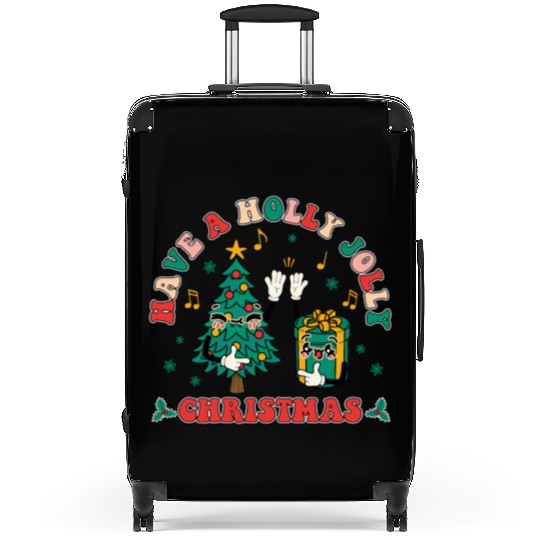 have a holly jolly christmas Suitcases