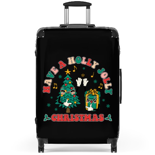 have a holly jolly christmas Suitcases