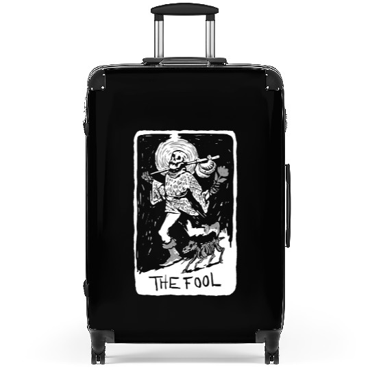 The Fool Skeleton With Dog Tarot Card Suitcases