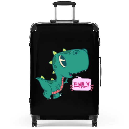 EMILY - Lovely girl name with cute dinosaur Suitcases