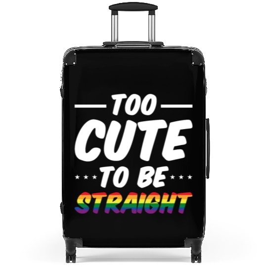Too Cute To Be Straight LGBT Gay Pride Rainbow Fla Suitcases