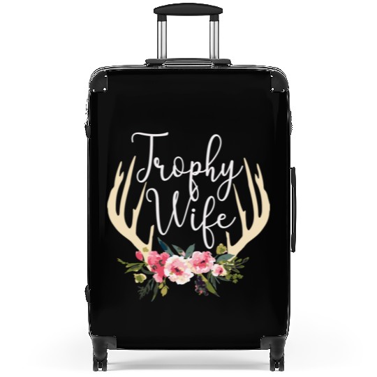 Trophy Wife Cute Deer Antlers Flowers Hunters Wife Suitcases