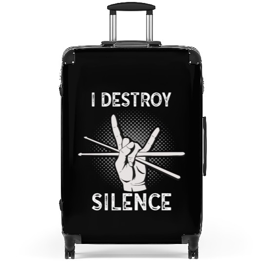 I Destroy Silence Drummer Band Music Beat Drum Suitcases