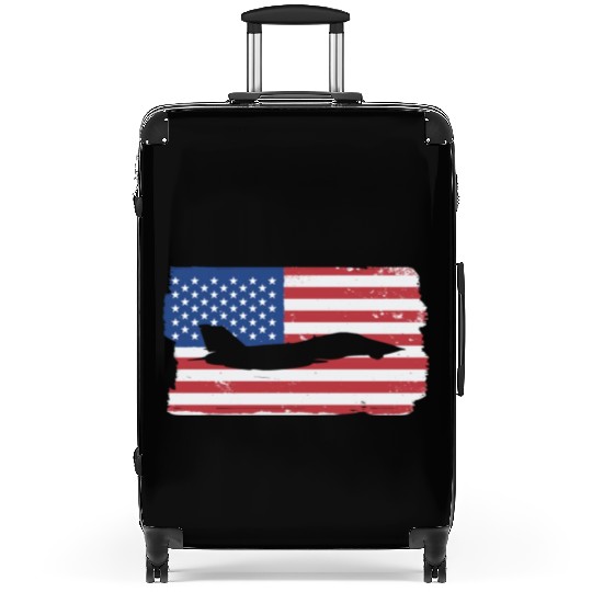 F-14 Tomcat Fighter Jet American Flag F14 Tomcat Suitcases