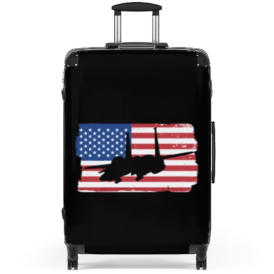 F-15 Eagle Fighter Jet American Flag F15 Eagle Suitcases