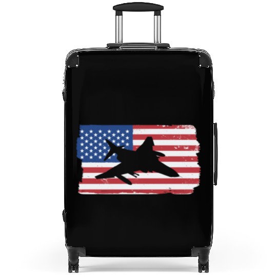 F-4 Phantom Fighter Jet American Flag F4 Phantom Suitcases
