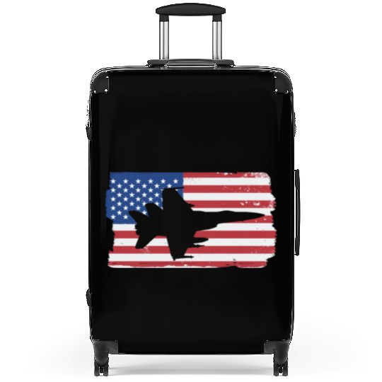 F-18 Hornet Fighter Jet American Flag F18 Hornet Suitcases