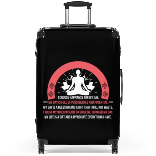 Positive Affirmation Daily Motivation Buddha Mantr Suitcases