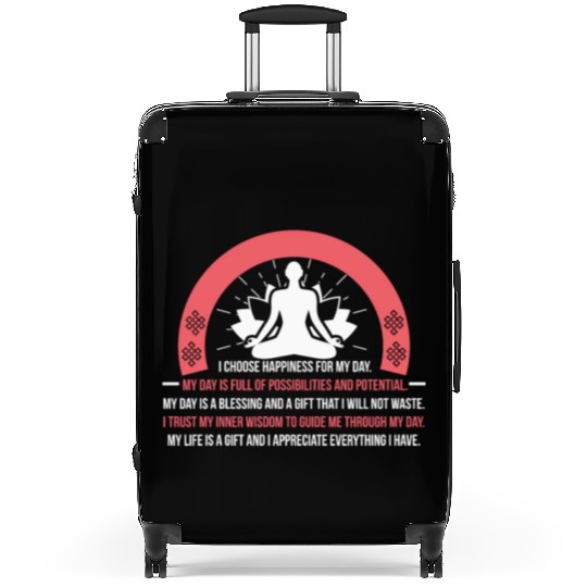 Positive Affirmation Daily Motivation Buddha Mantr Suitcases