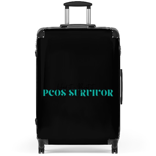Had it Beat It PCOS SURVIVOR Teal Ribbon Awareness Suitcases