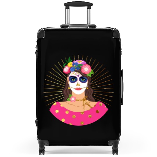 Dia De Los Muertos Suitcases, Little Girl Sugar Skull