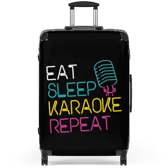 Karaoke Singer 80s Retro Eat Sleep Suitcases
