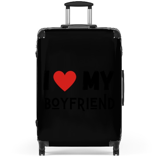 i love my boyfriend Suitcases