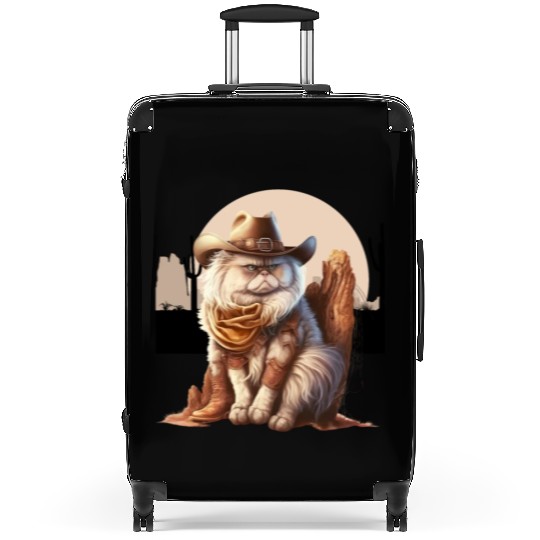 Cat Cowboy Hat meow Cowboy Cat Meme Suitcases