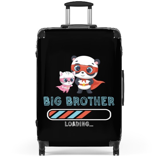 Big brother super hero panda cat Suitcases