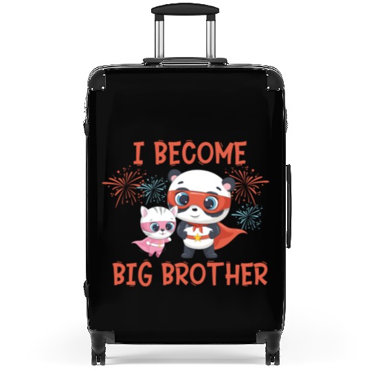 Big brother super hero panda cat Suitcases